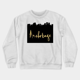 ANCHORAGE ALASKA DESIGNER SILHOUETTE SKYLINE ART Crewneck Sweatshirt